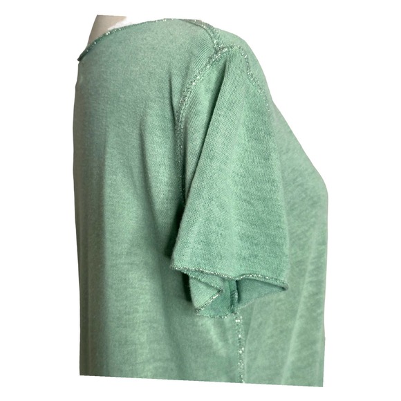 Sunny Studio Paris green short sleeves v neck tee size Medium - Picture 6 of 10